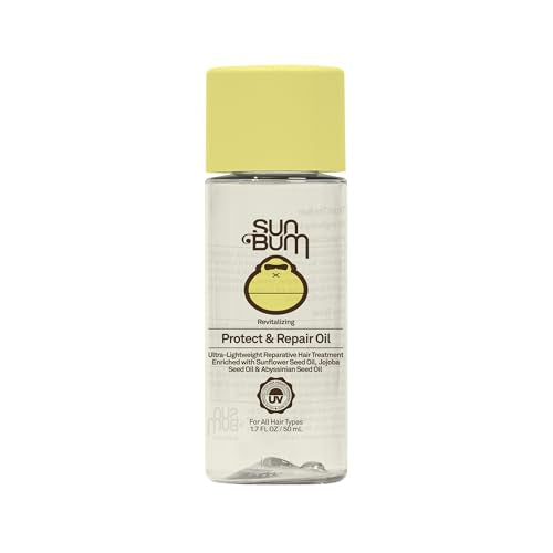 Sun Bum Revitalizing Protect and Repair Hair Oil - Light-weight Hair Care Treatment - Strengthen and Hydrates - UV Protection against Heat Damage and Sun Rays - Enriched with Jojoba Oil - 1.7 oz
