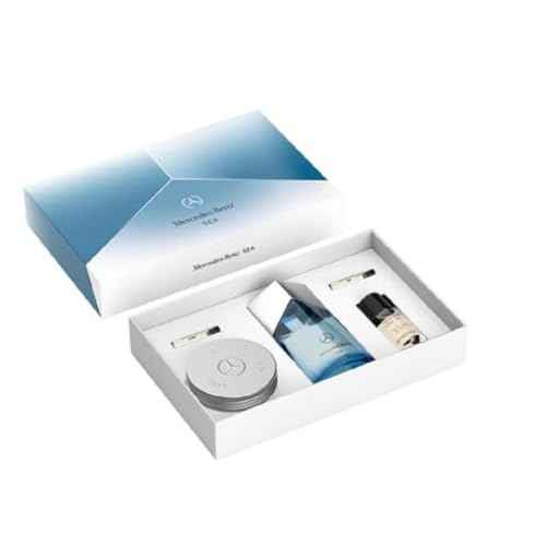 Mercedes Benz Sea LSA Giftset - Men's Cologne Gift Set - 3 Colognes for Men, Hair Oil, Solid Shower Gel Body Wash - Grooming Essentials - 5 Pc