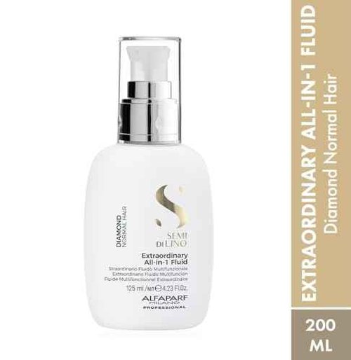 ALFAPARF MILANO Semi di Lino Diamond Extraordinary All-in-1 Leave-In Fluid with Thermal Protection - Detangles, Protects, Softens, Smooths, Controls, Seals Cuticles - Vegan Formula - 4.23 fl. oz.