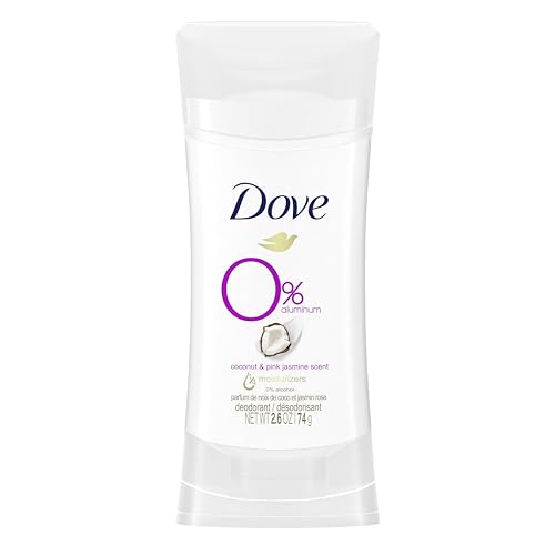 Dove 0% Aluminum Deodorant Stick Cotton Flower & Sandalwood 3 count for 48-Hour Odor Protection Aluminum Free Deodorant 2.6 oz