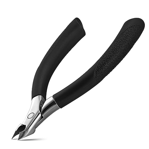 FVION Cuticle Trimmer ? Professional Cuticle Nippers, Rubber Coated Handle Manicure Tools ? Stainless Steel Cuticle Cutter for Nails (5mm)