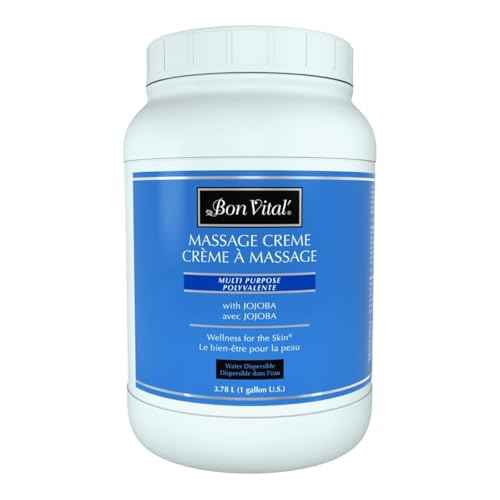 Bon Vital' Multi-Purpose Massage Creme, Professional Massage Cream with Aloe Vera to Relax Sore Muscles, Increase Circulation & Repair Dry Skin, Full Body Moisturizer Cream, 1 Gal, Label may Vary