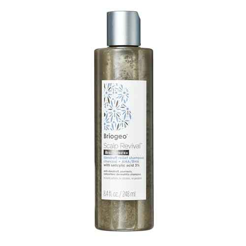 Briogeo Scalp Revival Megastrength Dandruff Shampoo, Charcoal + AHA/BHA with Salicylic Acid 3%, Anti-Dandruff Shampoo to Soothe a Dry, Flaky, Itchy Scalp,, Vegan, Cruelty-Free, 8.4 fl oz