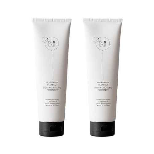 Dr. Brandt Dr. B Lab Oil-to-Foam Cleanser - Gentle, Hydrating, Double Cleansing Formula Removes Dirt, Makeup & Impurities - 4.2 fl oz, Pack of 2
