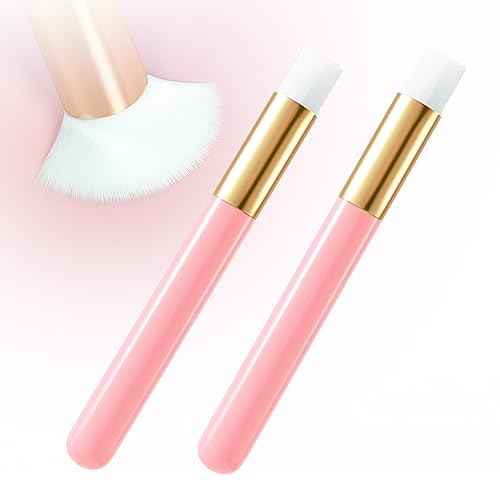 Buqikma 2 Pieces Lash Brush Cleaning Lash Shampoo Brushes for Nose Cleaning Fan Brush Peel Off Blackhead Brushes Remover Tool, Lash Wash Supplies£¨Pink£©