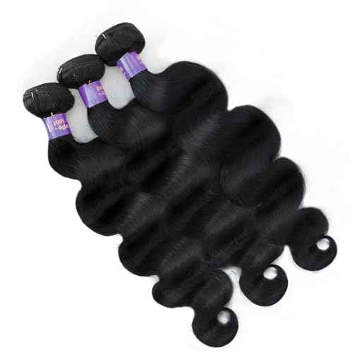 14A Human Hair Bundles 24 26 28 Inch Body Wave Bundles Human Hair 100% Unprocessed Brazilian Virgin Hair Body Wave 3 Bundles Human Hair Extensions for Women Natural Color Quick Weave