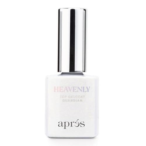 Apres Heavenly Top Gelcoat, 15 ml Non-Wipe Nail Gel Polish Top Coat, Shimmery Long Lasting Topcoat (Guardian, 15 ml)