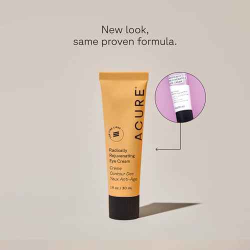 Acure Radically Rejuvenating Eye Cream - Under Eye Cream for Dark Circles & Wrinkles, Firming & Hydrating Treatment to Brighten, Anti Aging Moisturizer for Hydration with CoQ10-1 fl oz (2 Pack)