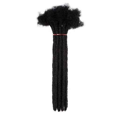0.2-0.8cm Locs 8-18 I nch 20 Strands 100% Real Human Hair Dreadlock Extensions for Man/Women Permanent Loc Extensions Bundles Can Be Dyed Bleached Curled & Twisted (0.8CM, 1B, 16 INCH)