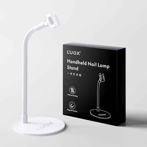 L'UGX Magnetic Handheld uv Light for Gel Nails Stand ? 360¡Æ Rotating Iron Base Holder, Strong Magnetic Mount for Gel Nail Dryer Pen,Detachable Support for Manicure Table or Salon Use