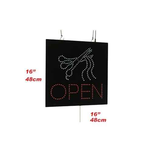 Open Scissors Sign, 16"x16", 40x40cm, TOPKING, LED, Neon, Florescent, Signage, Signboard, Display, Billboard, Screen, Grand Opening, Gift