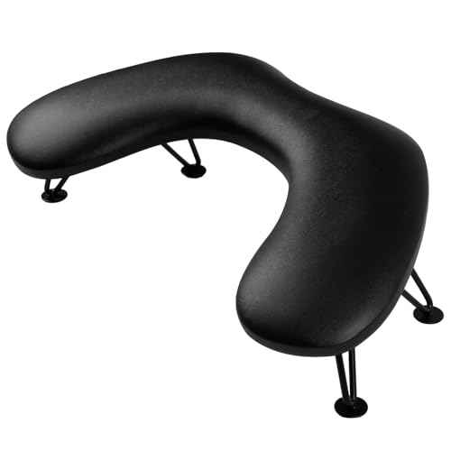 ANGNYA Arm Rest for Nails Tech, U-shaped Hand Rest for Nails Tech Microfiber PU Leather Nail Arm Rest with Detachable Brackets Hand Rest Pillow for Acrylic Nail Cushion (Black)