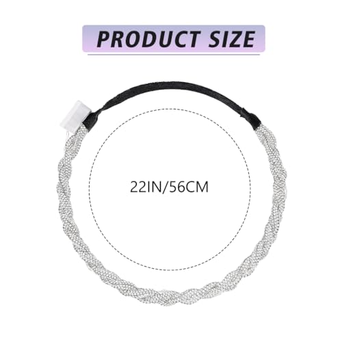 ACEDRE Light Up Rhinestone Headband LED Rave Headpiece Glow Silver Crystal for Women