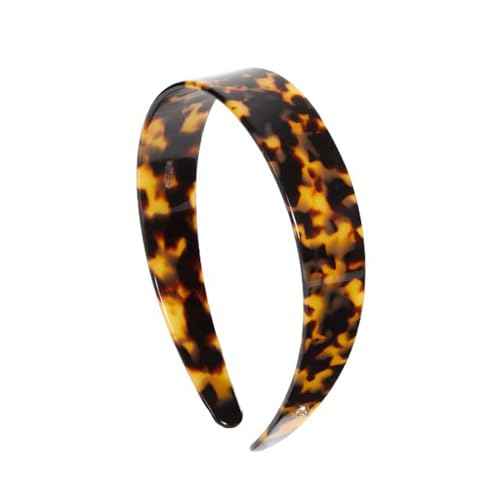 EVITA PERONI Wide Headbands for Women with Teeth Acetate Resin Hair Bands for Women's Hair No Headache Headband No Slip Hairbands-Tortoise
