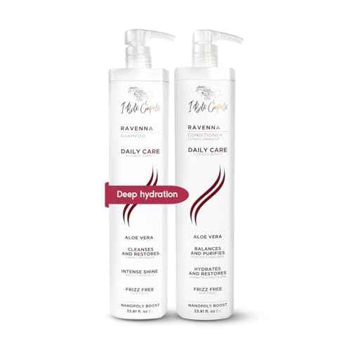 I Belli Capelli Ravenna Aloe Vera Shampoo & Conditioner Set ? Sulfate & Paraben-Free, Deep Moisture, Breakage Reduction for Dry, Damaged & All Hair Types, 2¡¿1L (33.8 fl oz each)