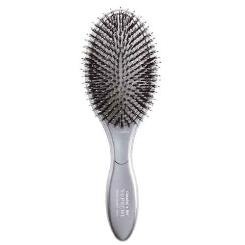 Olivia Garden Ceramic + Ion Supreme Styler Cushion Paddle Brush - Boar & Ionic for Shine, Frizz Control & Smoother Hair