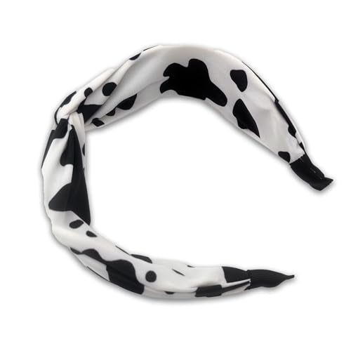 Cow Print Spa Knot Headband for Women 2 PACK, Skincare Headbands, Face Wash Hairbands Yoga Hair Band Animal Print