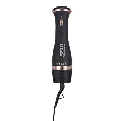KISS Volume Boosting Air Brush, Detachable Ceramic Waterdrop Shaped Brush Head, Maximum Root Boosting Hair Dryer, 4 Heat Settings, Tangle-Free Bristles, 360° Swivel Cord