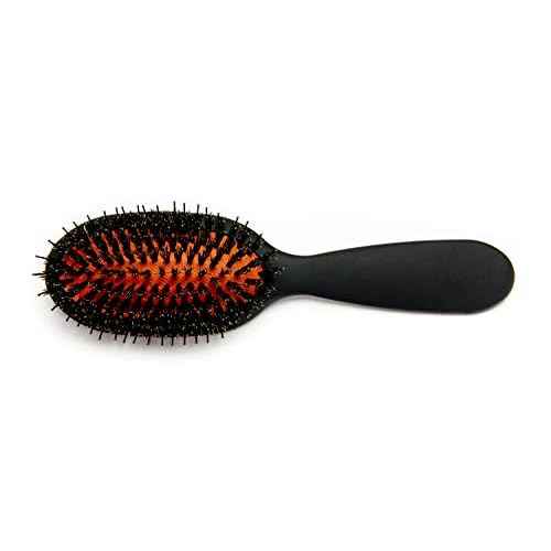 SRILabs Polish Bristle Brush ? Anti-Breakage Boar & Nylon Bristles for Increased Shine, Rejuvenates Damaged Hair, Copper Ceramic Barrel, Encourages Hair Growth, Easy Grip & Ultralight (Travel)