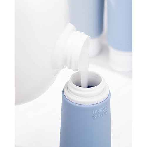 Valourgo Travel Bottles for Toiletries, Tsa Approved 3.4oz Portable Travel Bottles, BPA Free Leak Proof Travel Tubes Refillable Travel Accessories, Travel Accessories with Clear Toiletry Bag, Blue