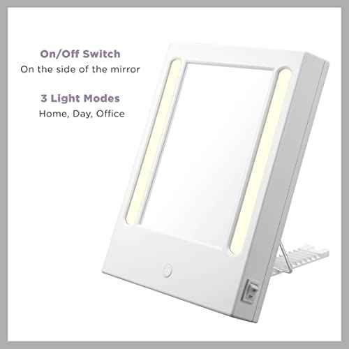 Conair Lighted Makeup Mirror, LED Vanity Mirror, 1X/5X Magnifying Mirror, Corded in Glossy White