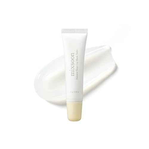 mixsoon Natural Bean Lip Mask Balm - Moisturizing and Softening Lip Care, Fermented Bean and Shea Butter, Vegan Formula for Smooth, Hydrated Lips 11g / 0.37 fl. oz. Korean Glass Skin Care