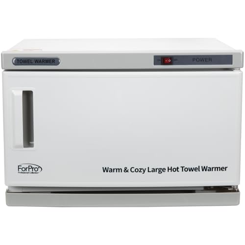 ForPro Warm & Cozy Hot Towel Warmer, Large 16L Capacity Cabinet, Stainless Steel Rack, White