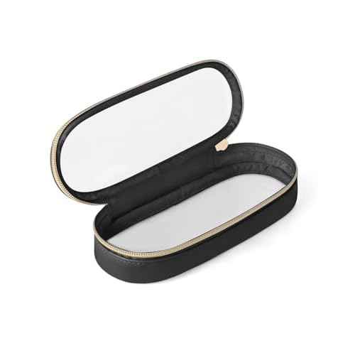 Clear Travel Makeup Brush Holder, Leather Makeup Brush Toiletry Bag, Portable Cosmetic Brush Case, Transparent Waterproof Makeup Brush Storage Bag, Black, Large