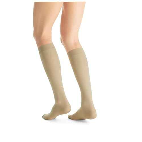 JOBST UltraSheer Knee-High Compression Stockings for Women - Closed Toe - Medical Compression 20-30 mmHg - For Varicose and Spider Veins - Helps Prevent Swelling - Natural, Medium Petite