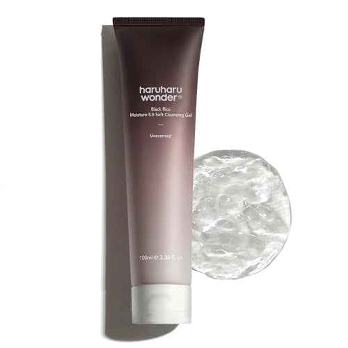 HARUHARU wonder Black Rice Moisture 5.5 Soft Cleansing Gel, Gentle Daily Cleanser, Low 5.5pH, Moisture Balance, Soap Free, For Sensitive Skin, Holiday Stocking Stuffer, Vegan, Cruelty-Free, 3.4 fl.oz
