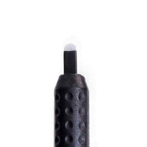 PACK OF 10 - Mellie Microblading Disposable Microblading Pen with Pigment Sponge Disposable Tool For Creating Eyebrows Microblading Supplies (Black, U18 .18mm)