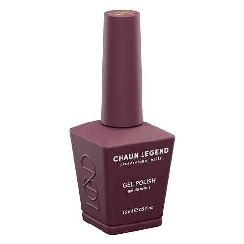 Chaun Legend UV Gel Nail Polish, 0.5 Ounce Long Lasting Salon Quality, Bubble Free Professional Manicures, Quick Dry, High Shine, Gothic Plum LG5075 (dark burgundy)