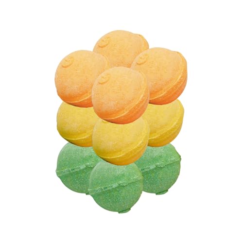 Fizz and Bubble, Mini Bath Fizzies, 9.5oz (12-Pack) - Scented Bath Bombs, Moisturizing for Dry Skin, Soothing, Relaxing, Handmade Gift Ideas for Her (Citrus Fruit)