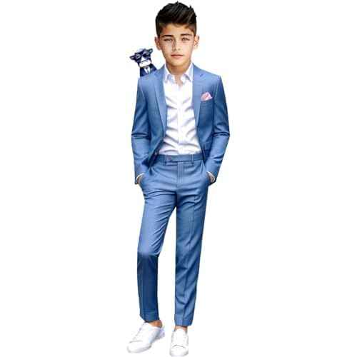 Black n Bianco Boys Slim Fit Suit Rosefia Style Five Piece Set