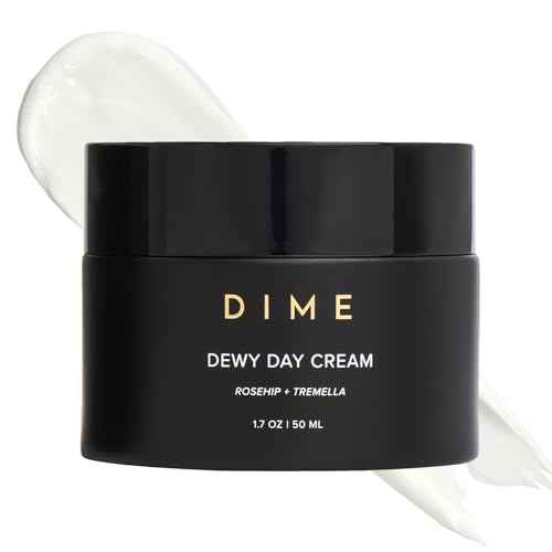 DIME Beauty Dewy Day Cream, Morning Face Moisturizer with Rosehip Oil and Tremella Snow Mushroom, 1.7 oz / 50 ml