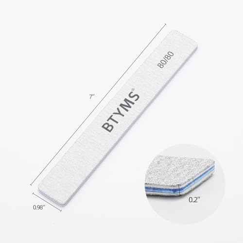 15 Count 80/80 Grit Nail Files for Acrylic Nails, Reusable Buffering Files Double Sided Emery Boards for Nails