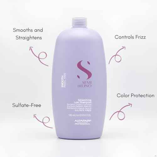 ALFAPARF MILANO Semi Di Lino Smoothing Sulfate Free Shampoo - Anti Frizz Hair Care & Cleansing Shampoo to Revitalize Dry Hair & Restore Shine