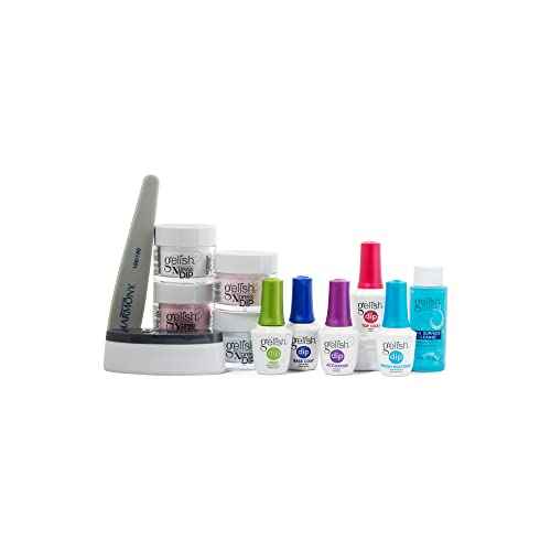 Gelish Xpress Dip N Brush French Kit - Powder Colors, Built-In Activator, 21+ Days Chip Proof Wear, Nail Dip Powder, Nail Kit, Dipping