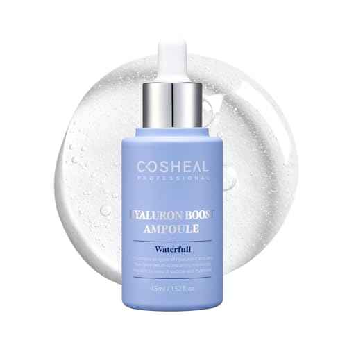 Hyaluron Boost Ampoule 1.52 fl oz, Deep Hydration Serum with 6 Types of Hyaluronic Acids & 5 Peptides, Barrier Support & Glass Skin Glow, Non-greasy, Hypoallergenic, Korean Skin care