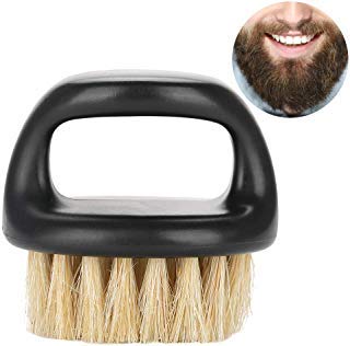 Beard Brush for Men, Beard Styling & Grooming Brush Shaving Kit Soft Artificial Helps Softening and Conditioning Short Medium Long Mustaches (Black Handle&White Hair)