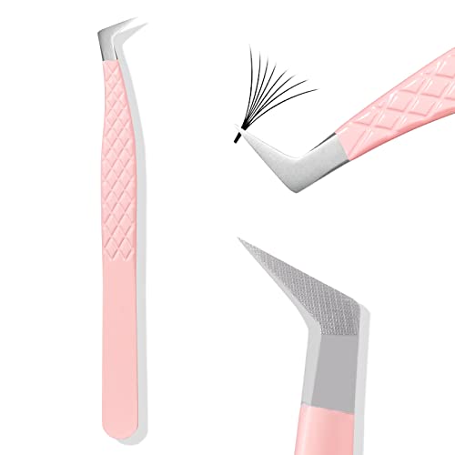 Fiber Tip Lash Tweezers for Eyelash Extensions, Professional Boot Tweezers for Lash Extension Suppliers, Best Pink Tweezers Precision Tool Set(Boot)