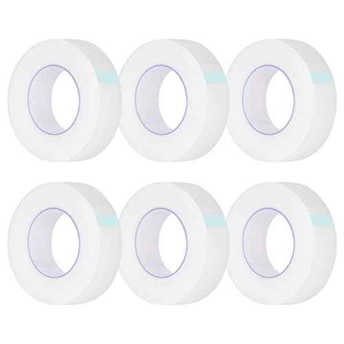 Kirecoo 6 Rolls Adhesive Eyelash Tape, Breathable PE Lash Tape,Eyelash Extension Supplies - 9 m/10 Yard Each Roll (Transparent)