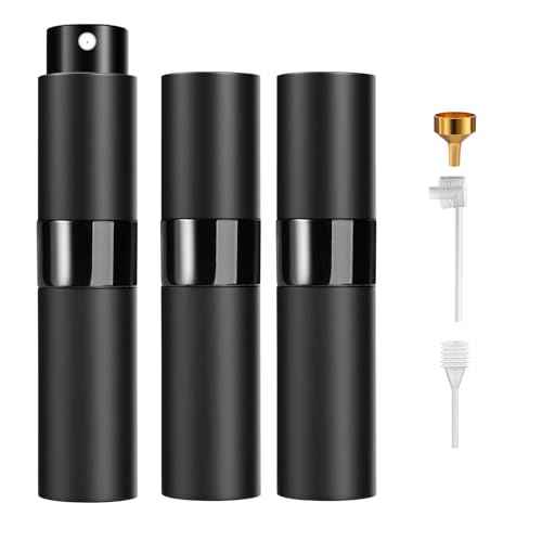 ??Perfume Travel Refillable Atomizer 8ML (3PCS) - Empty Cologne Spray Bottle, Portable & Leakproof Sprayer for Travel?? (Black)