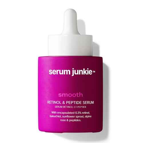 SMOOTH Retinol and Peptide Serum with Encapsulated Retinol, Bakuchiol, Matrixyl 3000, Melatonin, Vitamin E, Anti-Aging, Targets Fine Lines, Uneven Texture, Dullness, 1 fl oz