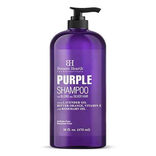 Botanic Hearth Purple Shampoo 16 Fl Oz | For All Shades Of Blonde, Silver & Gray Hair | With Lavender Oil, Vitamin E & Rosemary Oil | Sulfate & Paraben Free