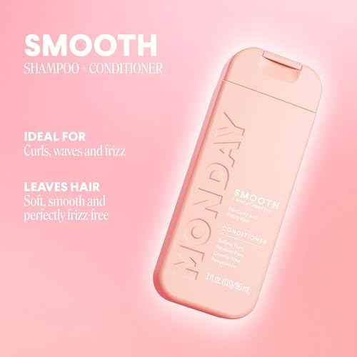 MONDAY Haircare SMOOTH Shampoo + Conditioner with Wheat Protein & Avocado Oil for Frizz-Prone Hair 90 mL (Dual Set)