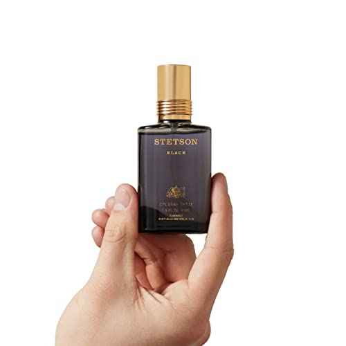 Stetson Black - Cologne for Men - Woody, Dark and Spicy Scent with Fragrance Notes of Sandalwood, Spices, and Suede - 1.5 Fl Oz