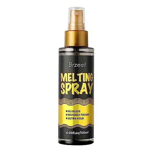 Brzeaf Lace Melting Spray and Holding Spray(120ml), Extreme Hold & Glueless, Melting Spray for Lace Wigs, Strong Natural Finishing Hold, Dries Quickly, Wig Melting Spray & Hair Adhesive for Wigs