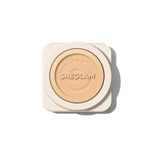 SHEGLAM SKin-Focus Full Coverage Powder Foundation Oil-Control Lightweight Face Pressed Powder Makeup-Nude