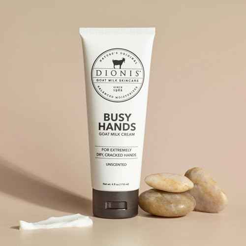 Dionis Goat Milk Skincare Busy Hands Cream, Cruelty Free, Paraben Free, Clean & Dermatologist Tested for Dry Sensitive Skin, Hydrating & Deeply Moisturizing Rich in Vitamins, Fragrance Free, 4oz